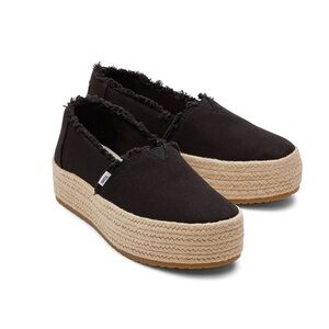 TOMS Black Canvas Espadrille Shoes